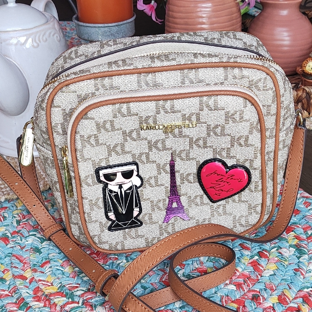 Karl Lagerfeld Beige Crossbody Bag